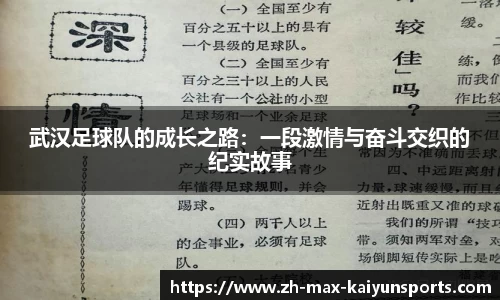 武汉足球队的成长之路：一段激情与奋斗交织的纪实故事